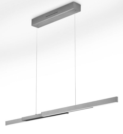Knapstein Lara-L 134 mattnickel LED-Pendelleuchte ausziehbar 72,5-134,5 cm Gestensteuerung dimmbar Lift