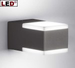 Rectangular LED exterior wall light "DON" 229860242 anthracite trio Leuchten