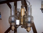 Wall lamp with hand-forged copper screens rarity