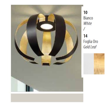EXHIBITION PIECE!!! GEO LED ceiling luminaire 1 flame, white / gold Ø 40cm