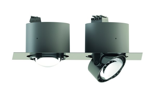 Exhibition piece Top Light recessed ceiling luminaire LED Puk Inside - two-flame - nickel matt incl. 2 x lens clear