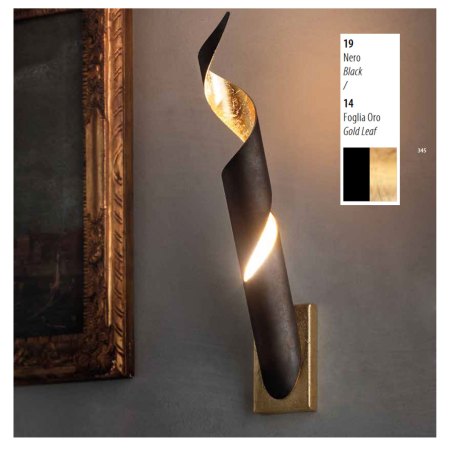 Exhibitin piece - Braga Truciolo LED wall lamp black/gold leaf 2083/A 19/14