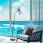 Preview: Knapstein reading lamp Yuna-S Chintz shade, ball joint black configurator
