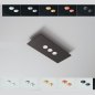 Preview: Icone Confort LED ceiling light 3flg. black / alu, dimmable, 2,700K