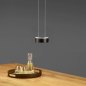 Preview: Knapstein Zera-3 51.518.07 mattschwarz Prismenabdeckung LED Pendelleuchte - 3 flammig Ober-/Unterlicht Gestensteuerung Lift dimmbar