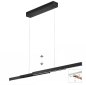 Preview: Knapstein Lara-L205 LED Pendelleuchte mattnickel *ausziehbar 107,4-205 cm* Gestensteuerung dimmbar Lift