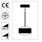 Preview: Top Light LED Puk Maxx Drop Solo pendant luminaire Colour selection textile cable anthracite