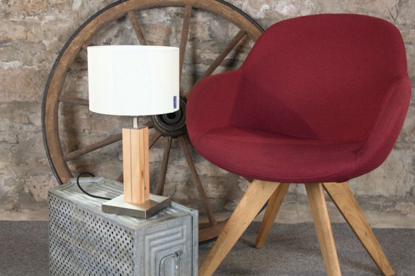 Preview: Herzblut table lamp Dana 11660.20 oak LS black/silver Made in Germany