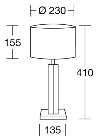 Table lamp Dana 11665.80 Dana Walnut LS Silver Grey Heart's blood Made in Germany