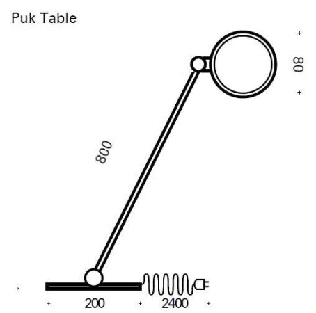 Top Light Puk Mini Table Ø 80 mm Tischleuchte 80 cm up- / downlight Dimmbar Konfigurator