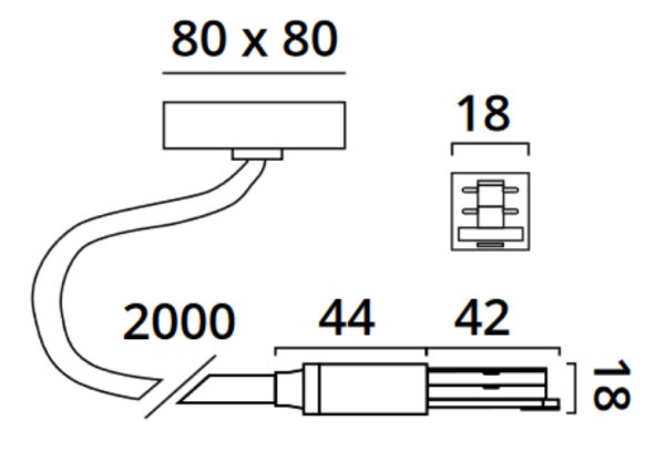 Top Light Mini Track (12) Cable feed