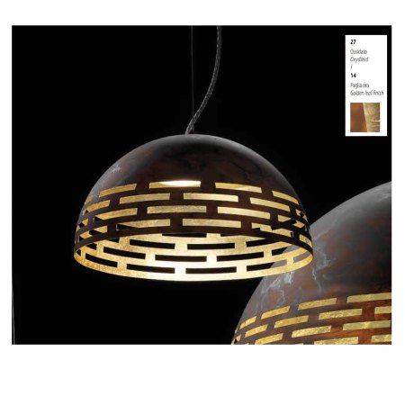 BRAGA LED pendant luminaire GREKA 1-flg rust/gold leaf 2087/S30 C-23/14