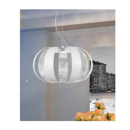 Braga Geo LED Pendelleuchte 1-flg weiß/blattsilber 2123/S40 C-10/13