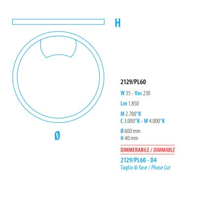 Preview: Ausstellungsstück - Braga LED Wand/Deckenleuchte Loop 60cm 2129/PL60 M-23, dimmbar, Rost