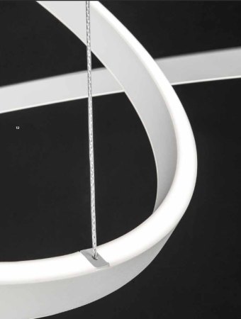 Preview: Braga Loop 1 LED Pendelleuchte 50cm schwarz 2129/S50-2 + 2129/R220-100 D4 M-19, dimmbar