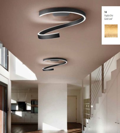 Exhibition piece - Braga Spira LED ceiling light 60cm gold leaf 2130/PL60 M-14, dimmable