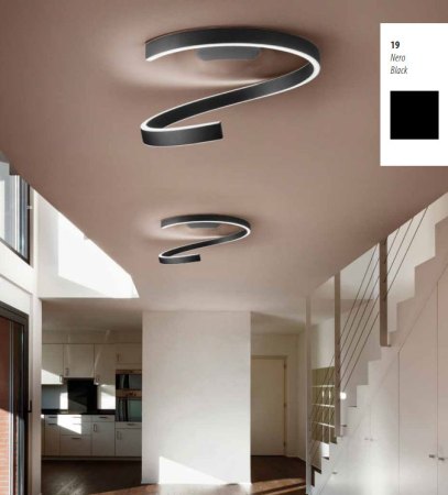 Exhibition piece - Braga LED ceiling lamp Spira 60cm 2130/PL60 M-19, Black
