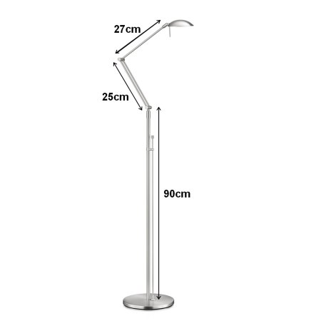 LED floor lamp nickel matt 41.957.05 Knapstein