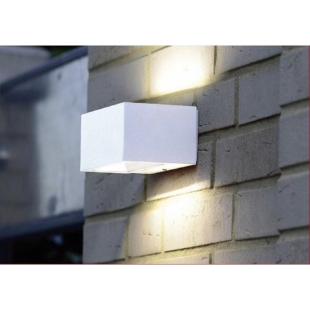 LED Außenwandleuchte weiß Aluminium 6 Watt