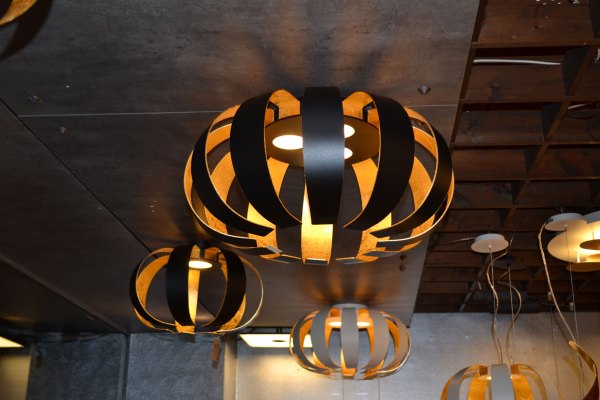 Braga Geo LED pendant luminaire 1-light black/silver leaf 2123/S40 C-19/13