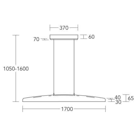 Herzblut Arco 170cm LED bar luminaire top and bottom light with cable reel colour selection
