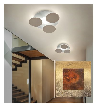 Ausstellungsstück - Braga Nuvola LED Wall-/ Ceiling lamp Rust/gold leaf 2092/PL35 27/14