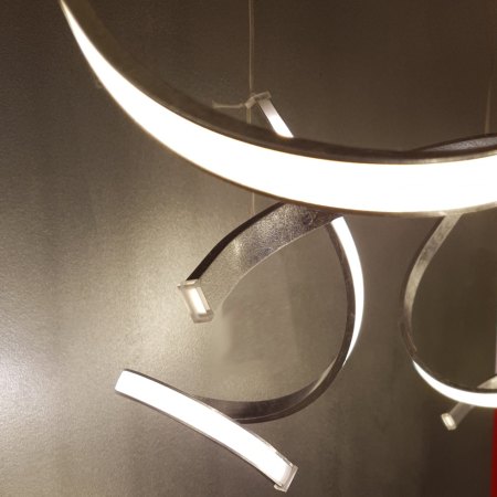 Exhibition piece Braga Tape LED Chandelier 5-flame iron 2133SM-24 decentralised canopy dimmable