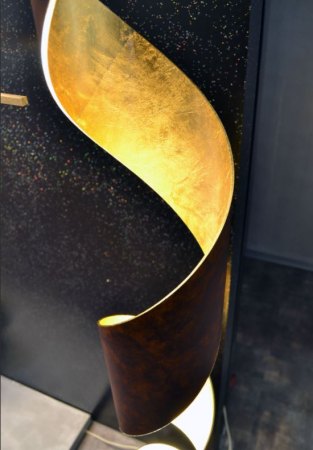 Braga floor lamp Truciolo 2083 / T rust / gold leaf