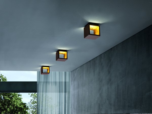 Exhibition piece - Icone Cubo LED wall/ceiling luminaire titanium / white, dimmable