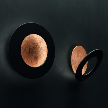 Ausstellungsstück - Icone Vera 26 Wandleuchte Blattkupfer & Schwarz Ø 26cm verstellbar