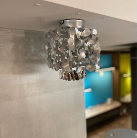 Ferro Luce 1122/1 PL Ceiling Light Silver Leaf Crystal Transparent - Violet