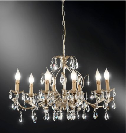 Ferro Luce 90/8 +1 K Kronleuchter Blattsilber/Blattgold Asfour Bleikristall