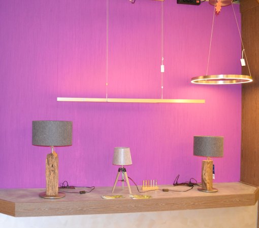 Herzblut Floor Lamp Dana 11865.82 Dana Walnut LS Taupe Made in Germany