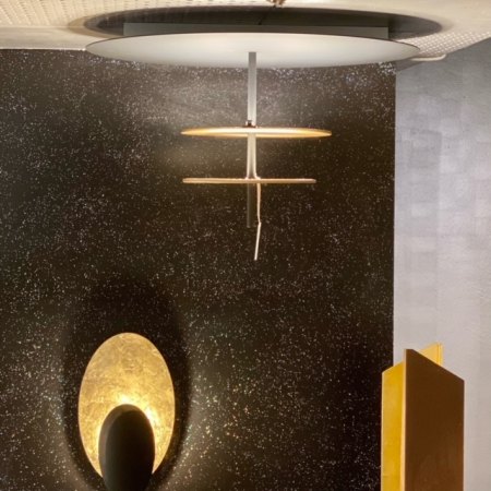 Icone Hula Hoop P2 ceiling lamp Ø 66cm, black brass