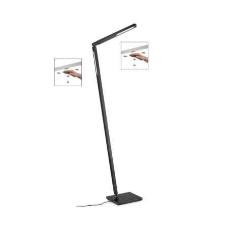 Carla-2 LED floor lamp with indirect, second lamp light and intelligent gesture control mattnickel