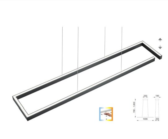 Knapstein Marisa 100 LED pendant lamp up-/down light gesture control dimmable lift effect bronze