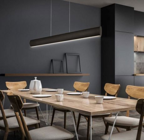 Knapstein Runa 132 51.486.07 LED pendant light -  132 cm top/bottom light gesture control lift dimmable - black matt