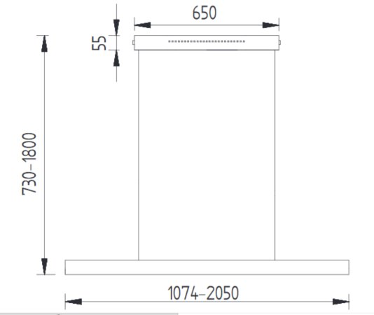Ausstellungsstück Knapstein Lara 205 - schwarz matt 51.492.07 LED Pendelleuchte -  107-205 cm ausziehbar Ober-/Unterlicht Gestensteuerung Lift dimmbar