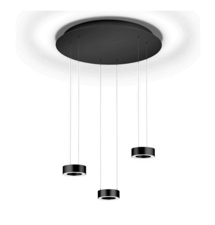 GKS Knapstein Zera Rondo mattschwarz LED-Pendelleuchte 3- flammig 51.530.07-2