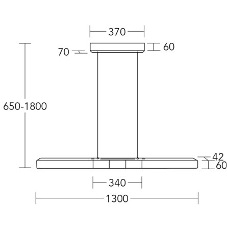 Herzblut beam light Lana del bronco 130cm 416220BUD Top and bottom light, dimmable with roller cord bronze