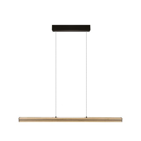 Herzblut Dana 1000 mm LED wooden pendant luminaire top and bottom light, dimmable with roller cable Colour selection