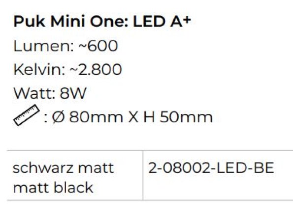Top Light LED Puk Mini One Deckenleuchte Black White Edition Konfigurator