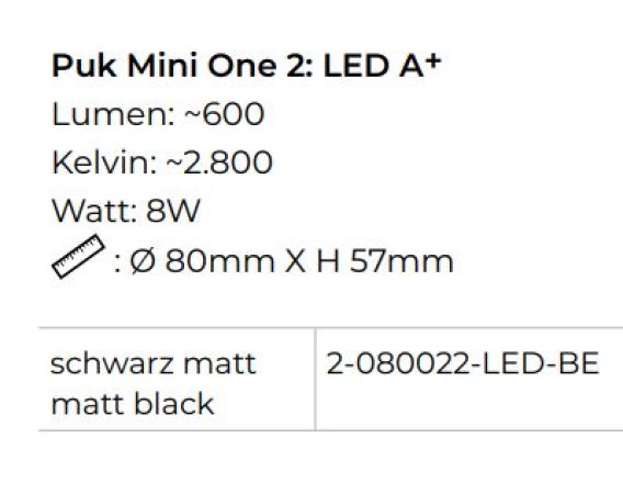 Top Light LED Puk Mini One 2 Ceiling Light Black White Edition Configurator