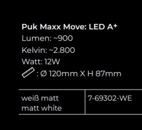 Top Light LED Puk Maxx Move Deckenleuchte Black White Edition Konfigurator