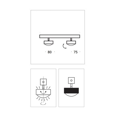 Top Light Puk Mini Choice Turn II Ø 80 mm LED Ceiling light - configurator