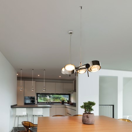 Top Light Puk Mini Quartett ø 80 LED Pendelleuchte drehbar Konfigurator, dimmbar - Textilkabel anthrazit