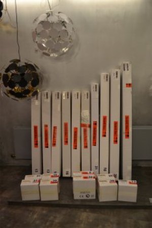 LED Ceiling Light "HORIZON" gold leaf 37280409 Bopp Leuchten