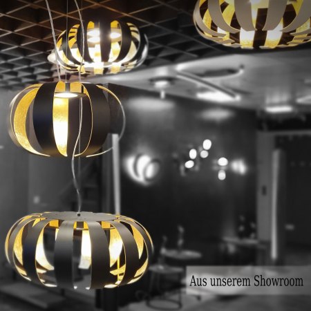 Braga Geo LED pendant lamp 1-flg white/silver leaf 2123/S40 C-10/13