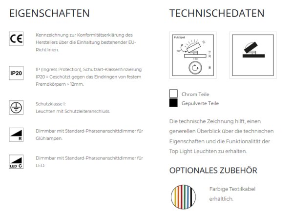 Top Light Puk Mini Spot Ø 80 mm Tischstrahler 360° drehbar und schwenkbar Konfigurator