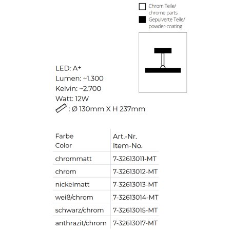 NEW Top Light Mini Track Leuchtkörper Sun Ceiling Downlight Ø 130 mm